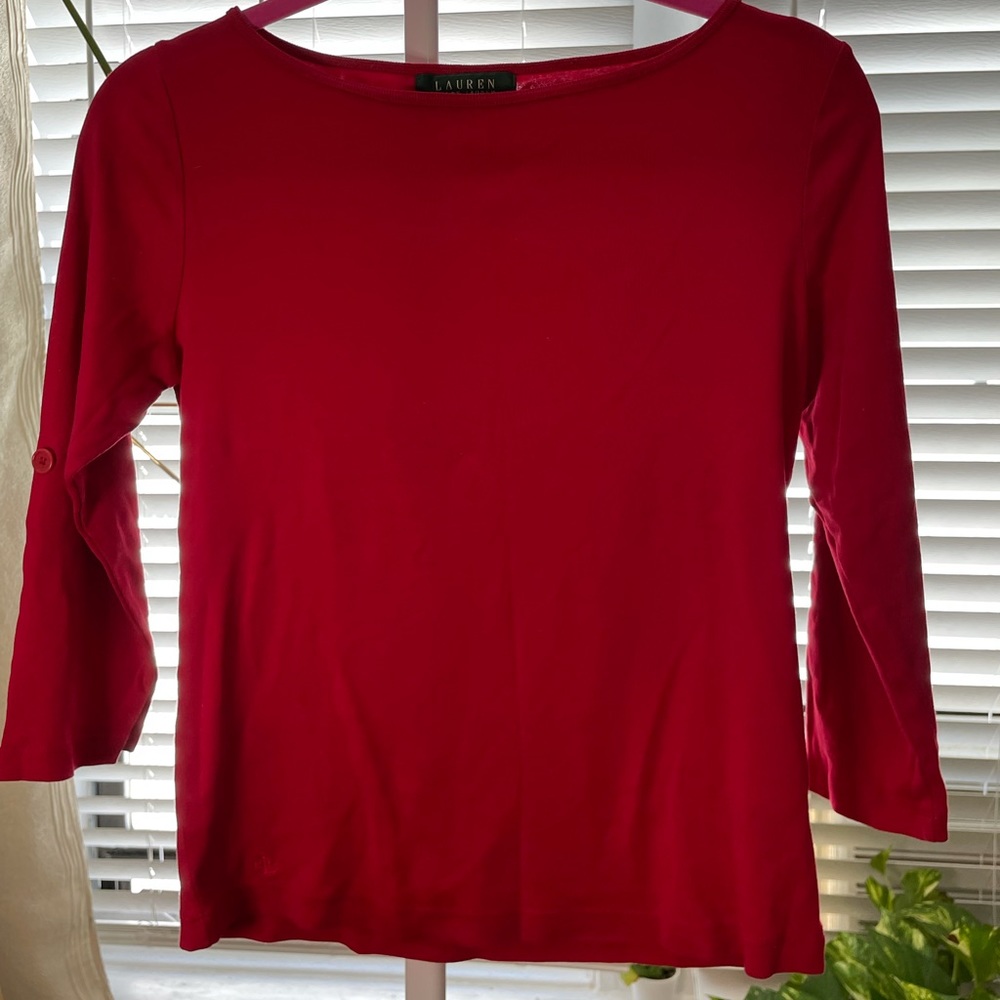 Lauren Ralph Lauren red blouse size small